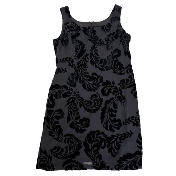 Vintage Hugo Buscati Collection Sleeveless Mini Dress Velvet Burnout Black 2P - Picture 1 of 9